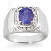 Image 1 : Genuine 3.1 ctw Tanzanite & Diamond Men's Ring 14K Gold