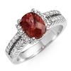 Image 1 : Genuine 1.75ctw Pink Tourmaline & Diamond Ring 10K Gold