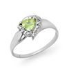 Image 1 : Genuine 0.48 ctw Peridot & Diamond Ring 10K White Gold