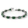 Image 1 : Genuine 11.04 ctw Emerald & Diamond Bracelet White Gold