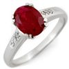 Image 1 : Genuine 1.60 ctw Ruby & Diamond Ring 10K White Gold