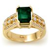 Image 1 : Genuine 2.75 ctw Emerald & Diamond Ring 14K Yellow Gold