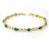 Image 1 : Genuine 2.76 ctw Emerald & Diamond Bracelet Yellow Gold