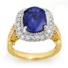 Image 1 : Genuine 5.4ct Tanzanite & Diamond Ring 14K 2tone Gold