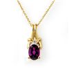 Image 1 : Genuine 0.77 ctw Amethyst & Diamond Pendant 10K Gold