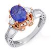 Image 1 : Genuine 2.82ctw Tanzanite & Diamond Ring 14K Multi tone Gold