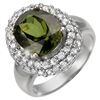 Image 1 : Genuine 5.5ctw Green Tourmaline & Diamond Ring 14K Gold