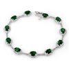 Image 1 : Genuine 10.4 ctw Emerald & Diamond Bracelet White Gold