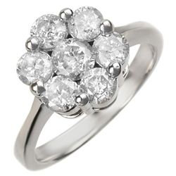 Natural 1.50 ctw Diamond Ring 14K White Gold