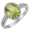 Image 1 : Genuine 2.10 ctw Peridot & Diamond Ring 10K White Gold