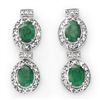 Image 1 : Genuine 5.75 ctw Emerald & Diamond Earrings 14K Gold