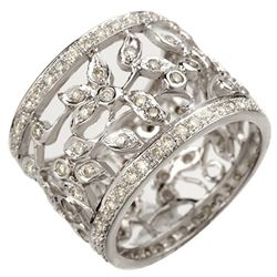 Natural 1.30 ctw Diamond Ring 14K White Gold