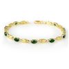 Image 1 : Genuine 2.70 ctw Emerald Bracelet 10K Yellow Gold