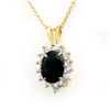 Image 1 : Genuine 1.0 ctw Sapphire & Diamond Pendant Yellow Gold