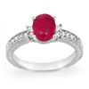 Image 1 : Genuine 2.31 ctw Ruby & Diamond Ring 14K White Gold