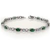 Image 1 : Genuine 3.01 ctw Emerald & Diamond Bracelet White Gold