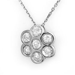 Natural 0.90 ctw Diamond Necklace 14K White Gold