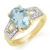 Image 1 : Genuine 3.55 ctw Aquamarine & Diamond Ring 10K Gold
