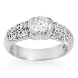 Natural 1.0 ctw Diamond Ring 14K White Gold