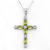 Image 1 : Genuine 2.15 ctw Peridot & Diamond Necklace White Gold