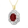 Image 1 : Genuine 6.0 ctw Ruby & Diamond Pendant Yellow Gold