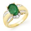 Image 1 : Genuine 2.87 ctw Emerald & Diamond Ring 14K Yellow Gold