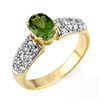 Image 1 : Genuine 1.50 ctw Green Tourmaline & Diamond Ring Gold