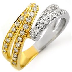 Natural 0.75 ctw Diamond Ring 10K Multi tone Gold