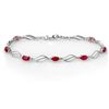 Image 1 : Genuine 3.02 ctw Ruby & Diamond Bracelet White Gold