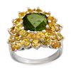 Image 1 : Genuine 9.0 ctw Green Tourmaline & Yellow Sapphire Ring -