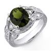 Image 1 : Genuine 3.25 ctw Green Tourmaline & Diamond Ring Gold