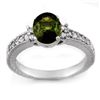 Image 1 : Genuine 2.17 ctw Green Tourmaline & Diamond Ring Gold