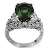 Image 1 : Genuine 7.10ctw Green Tourmaline & Diamond Ring Gold