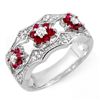 Image 1 : Genuine 0.85 ctw Ruby & Diamond Ring 14K White Gold