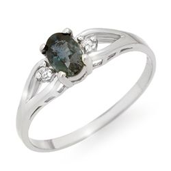 Genuine 0.52 ctw Sapphire & Diamond Ring 10K White Gold