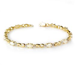 Genuine 1.26 ctw Opal & Diamond Bracelet Yellow Gold