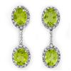 Image 1 : Genuine 8.10 ctw Peridot & Diamond Earrings White Gold