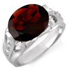 Image 1 : Genuine 4.7 ctw Garnet & Diamond Ring 10K White Gold