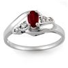Image 1 : Genuine 0.49 ctw Ruby & Diamond Ring 10K White Gold