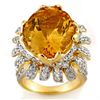 Image 1 : Genuine 15.75 ctw Citrine & Diamond Ring 14K Yellow Gold