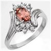Image 1 : Genuine 0.80ctw Pink Tourmaline & Diamond Ring 10K Gold