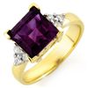 Image 1 : Genuine 3.20ctw Amethyst & Diamond Ring 10K Yellow Gold