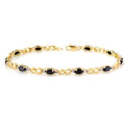 Genuine 3.42 ctw Sapphire & Diamond Bracelet 10K Gold
