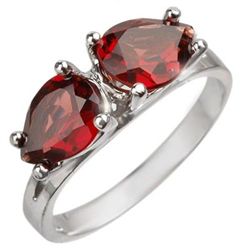 Genuine 2.25 ctw Garnet Ring 10K White Gold