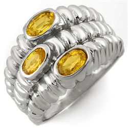 Genuine 1.25 ctw Yellow Sapphire Ring 10K White Gold