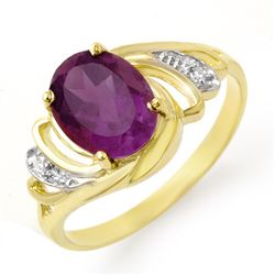 Genuine 1.48 ctw Amethyst & Diamond Ring 10K Yellow Gold