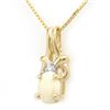 Genuine 0.50ctw Opal & Diamond Pendant 10K Yellow Gold