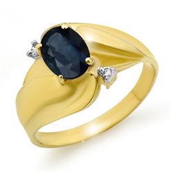 Genuine 1.08 ctw Sapphire & Diamond Ring 10K Yellow Gold