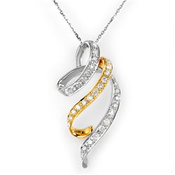 Natural 1.25 ctw Diamond Necklace 14K Multi tone Gold