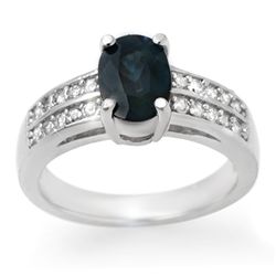 Genuine 3.19 ctw Sapphire & Diamond Ring 14K White Gold